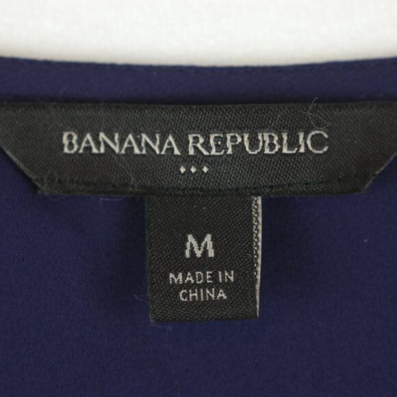 Banana Republic Women's Medium Blue V-Neck Lace Double Layer Tank Top - Picture 6 of 7